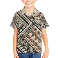 Niho Taniwha Kowhaiwhai Family Matching Short Sleeve Bodycon Dress and Hawaiian Shirt