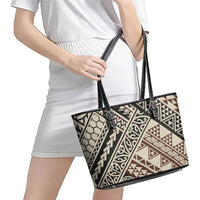 Niho Taniwha Kowhaiwhai Leather Tote Bag LT9 - Polynesian Pride