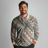 Niho Taniwha Kowhaiwhai Long Sleeve Polo Shirt LT9 - Polynesian Pride