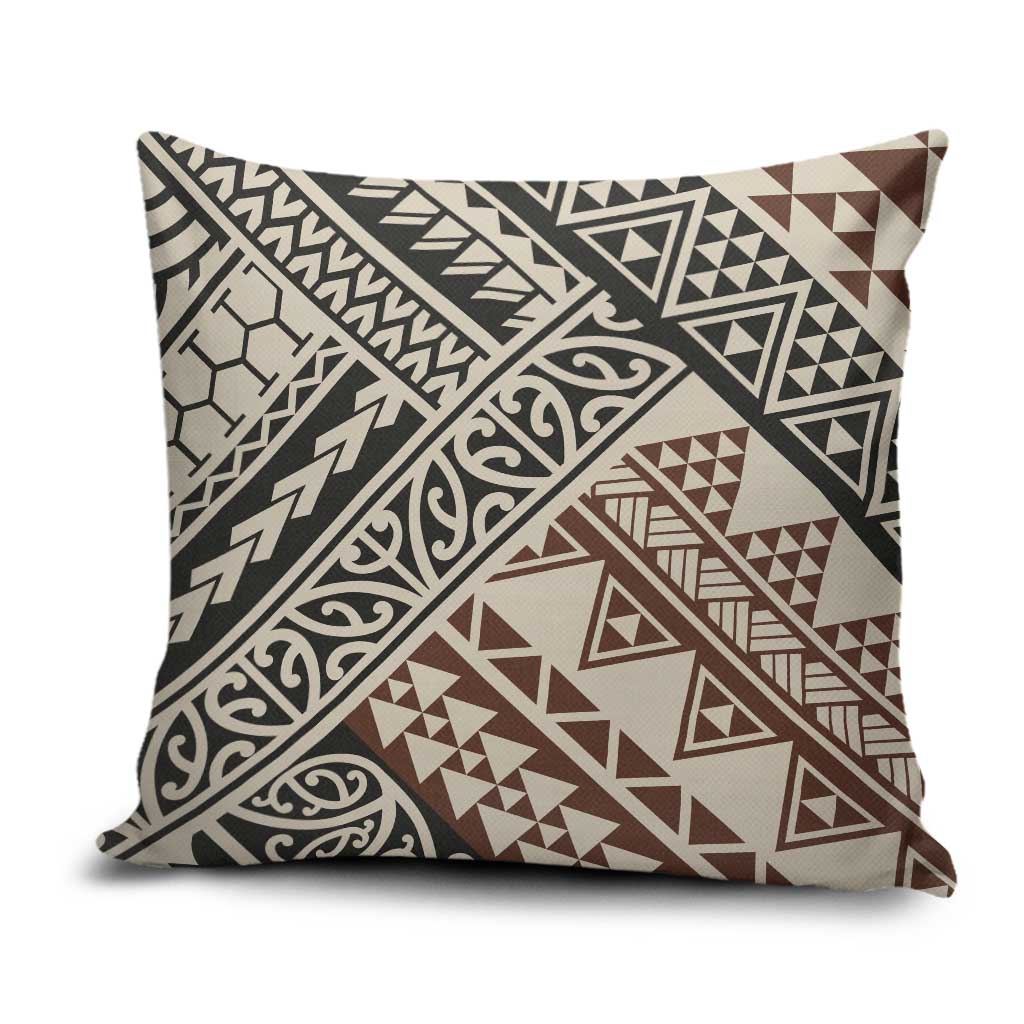 Niho Taniwha Kowhaiwhai Pillow Cover LT9 Beige - Polynesian Pride
