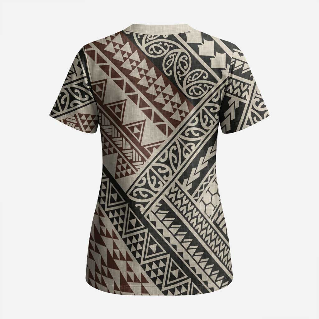 Niho Taniwha Kowhaiwhai Scrub Top LT9 - Polynesian Pride