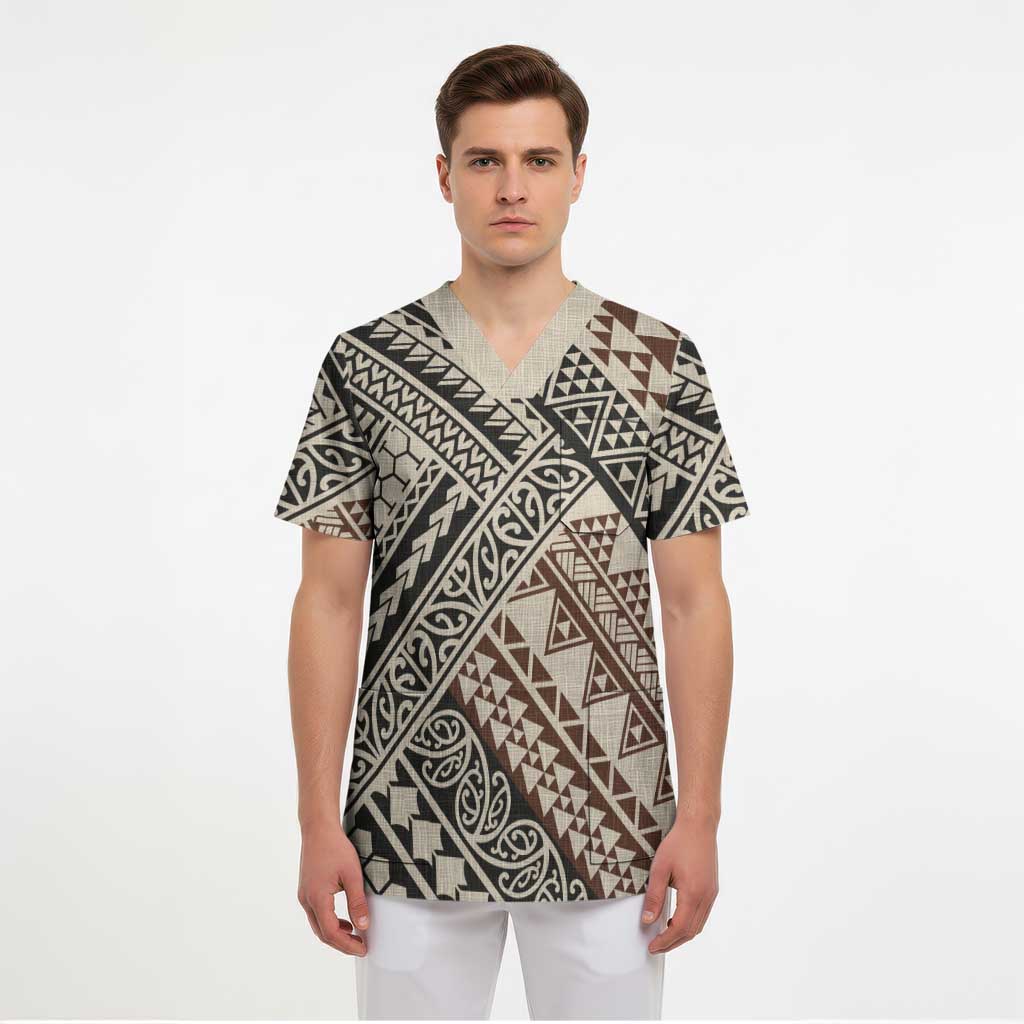 Niho Taniwha Kowhaiwhai Scrub Top LT9 - Polynesian Pride