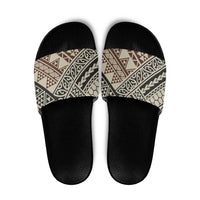 Niho Taniwha Kowhaiwhai Slide Sandals LT9 Beige - Polynesian Pride