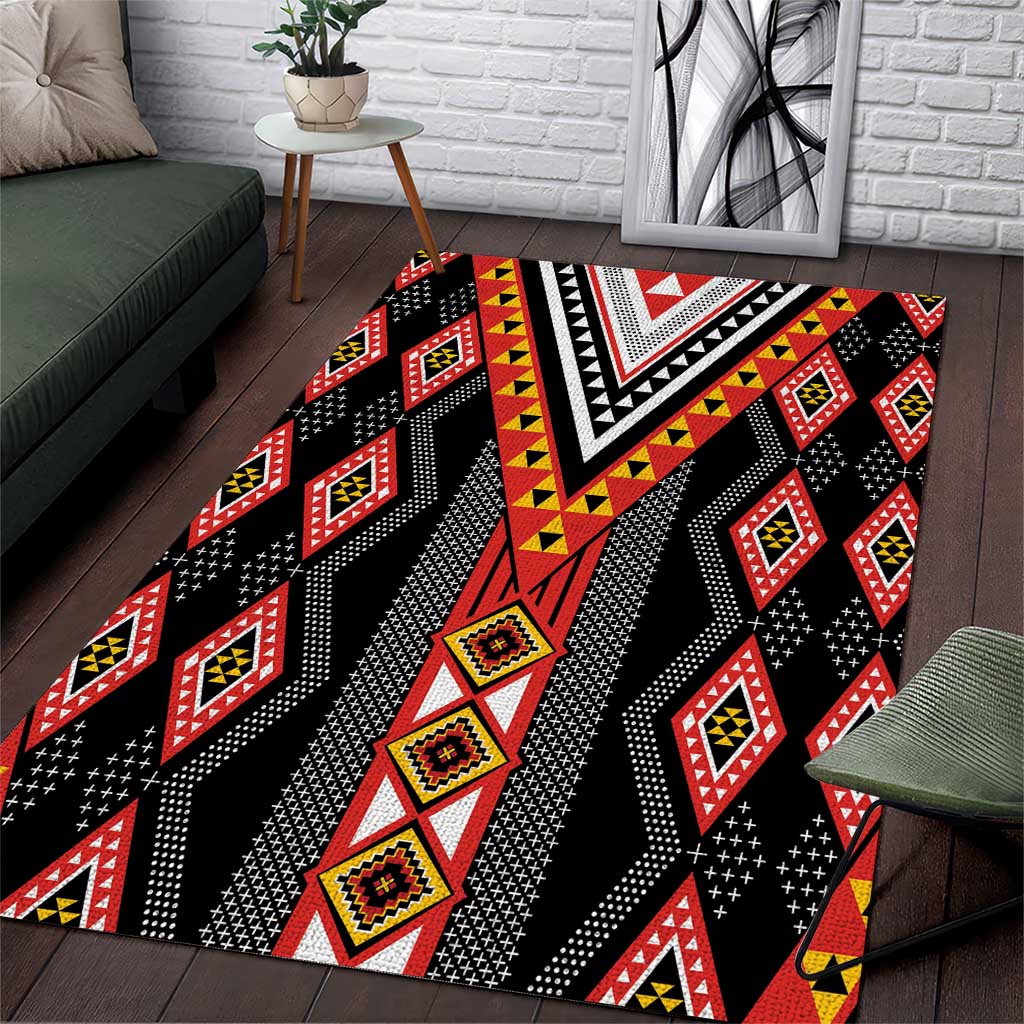 Niho Taniwha Taniko Motif Area Rug