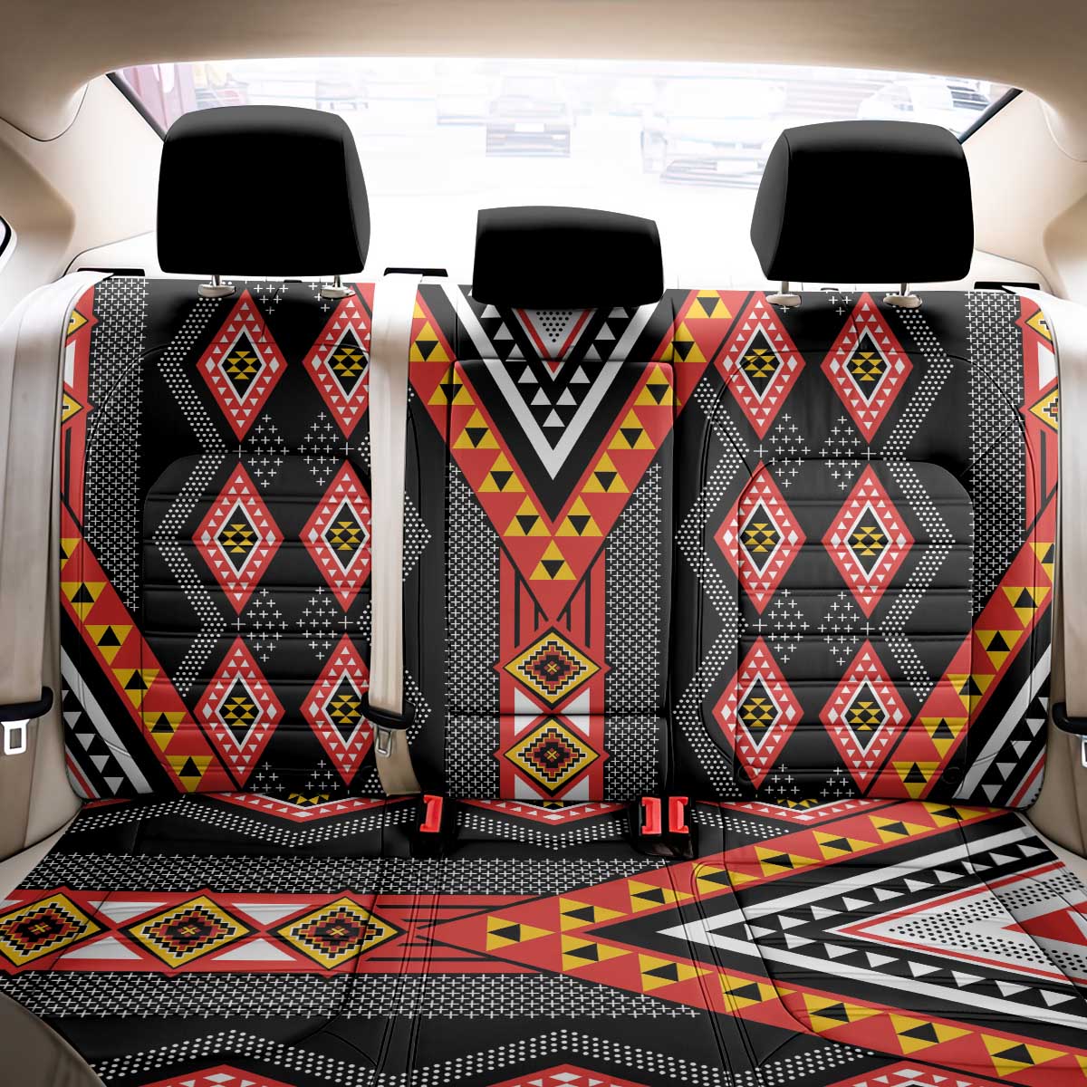 Niho Taniwha Taniko Motif Back Car Seat Cover