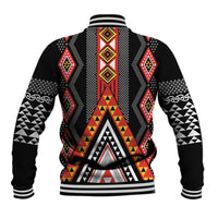 Niho Taniwha Taniko Motif Baseball Jacket LT9 - Polynesian Pride