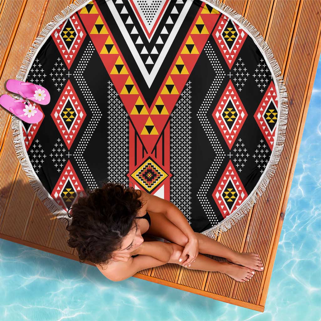 Niho Taniwha Taniko Motif Beach Blanket