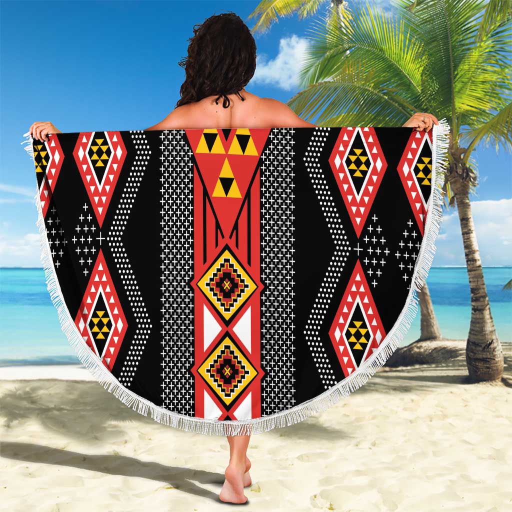 Niho Taniwha Taniko Motif Beach Blanket