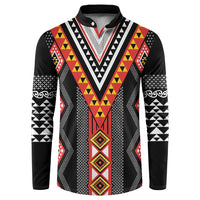 Niho Taniwha Taniko Motif Button Sweatshirt