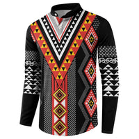 Niho Taniwha Taniko Motif Button Sweatshirt
