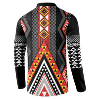 Niho Taniwha Taniko Motif Button Sweatshirt