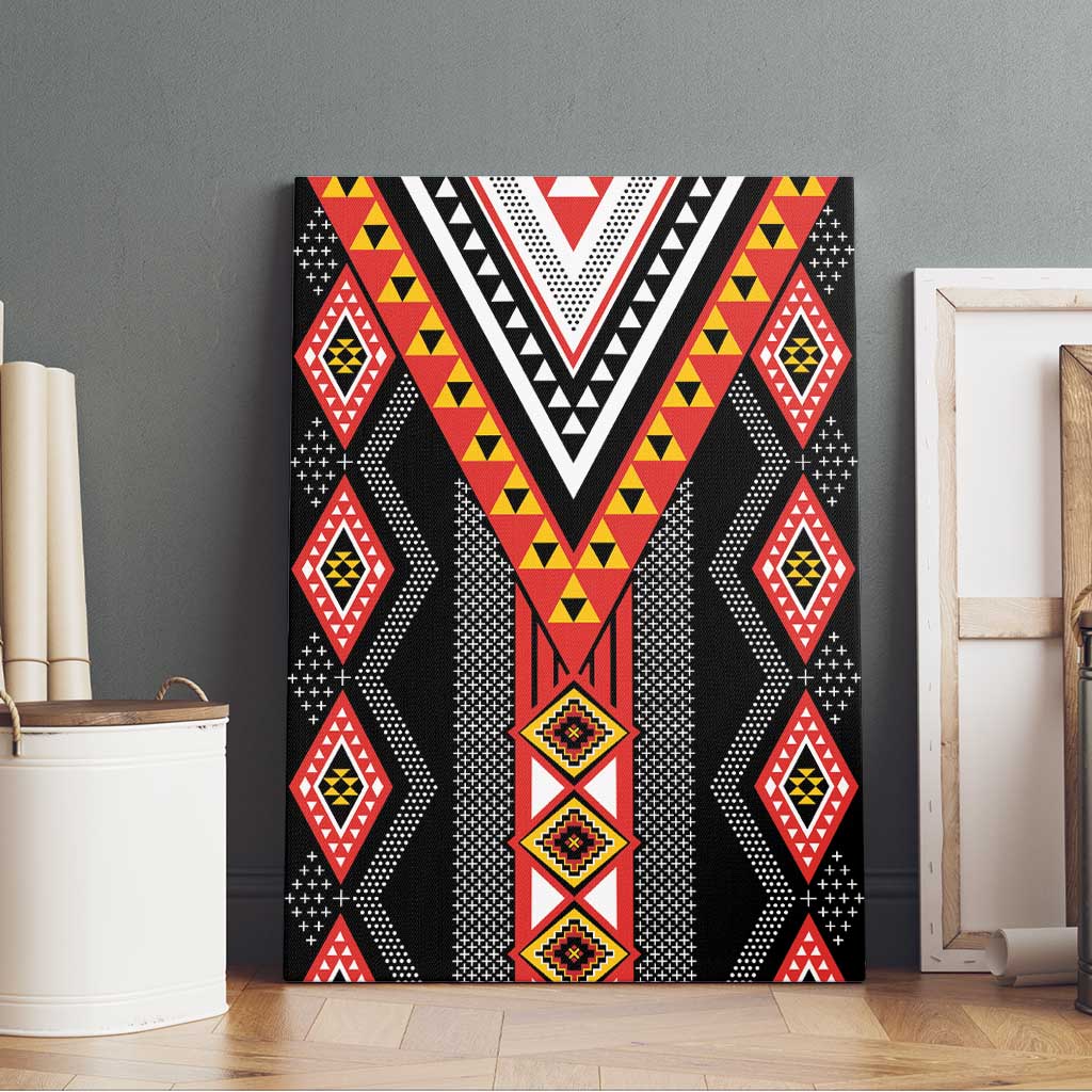 Niho Taniwha Taniko Motif Canvas Wall Art
