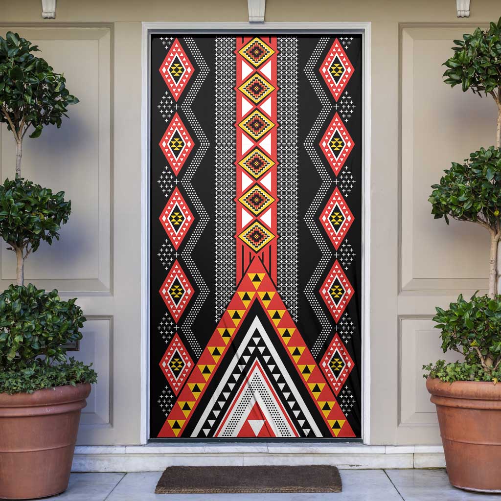 Niho Taniwha Taniko Motif Door Cover - Polynesian Pride