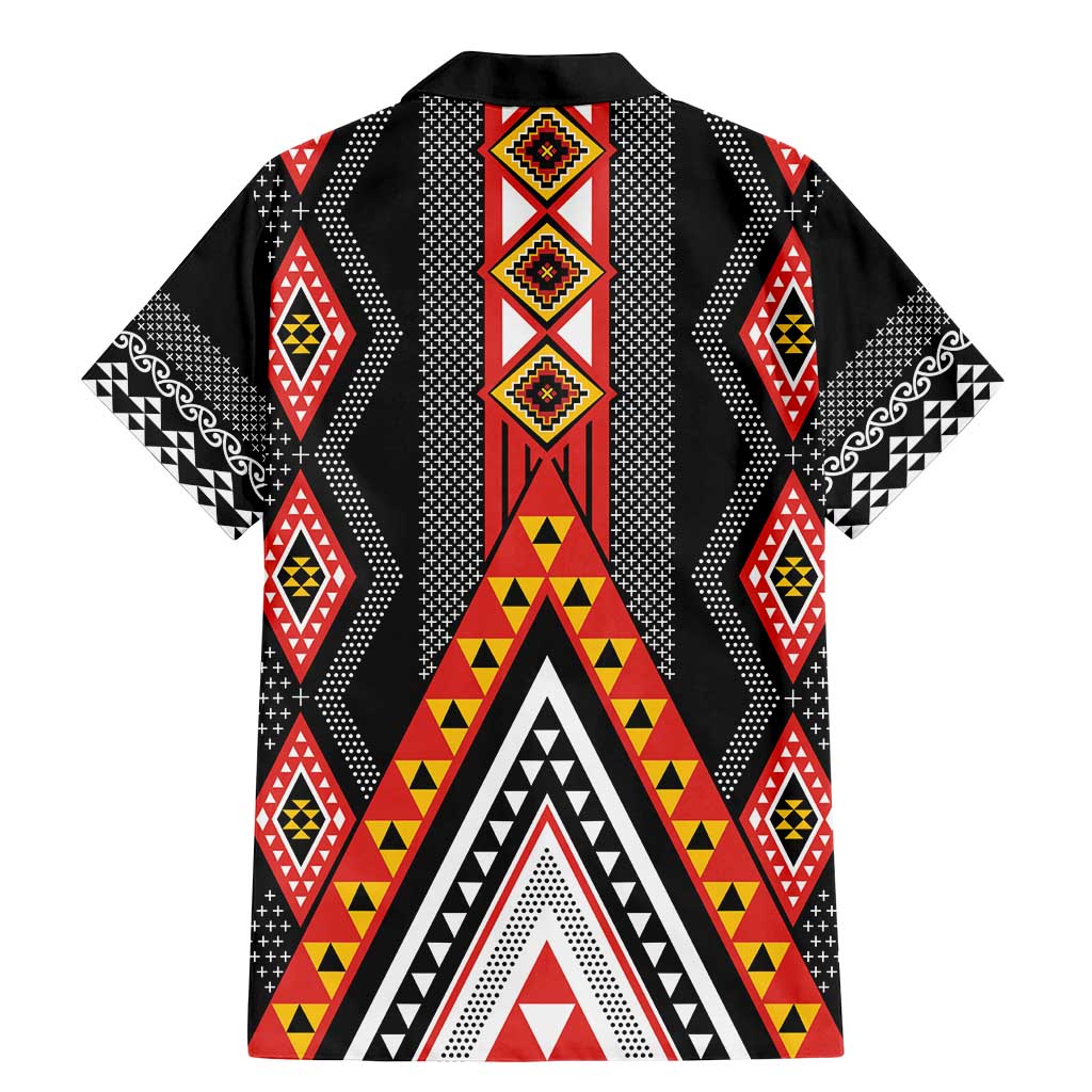 Niho Taniwha Taniko Motif Family Matching Mermaid Dress and Hawaiian Shirt