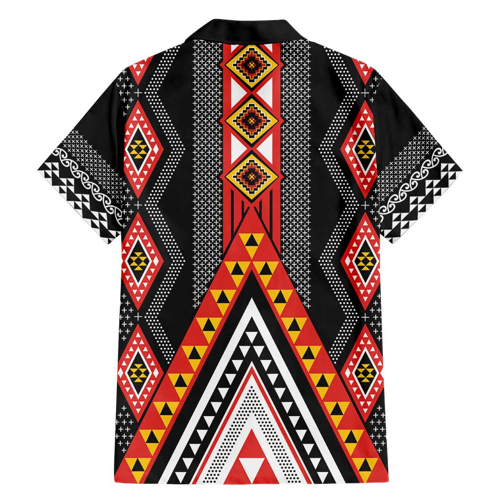 Niho Taniwha Taniko Motif Family Matching Short Sleeve Bodycon Dress and Hawaiian Shirt LT9 - Polynesian Pride