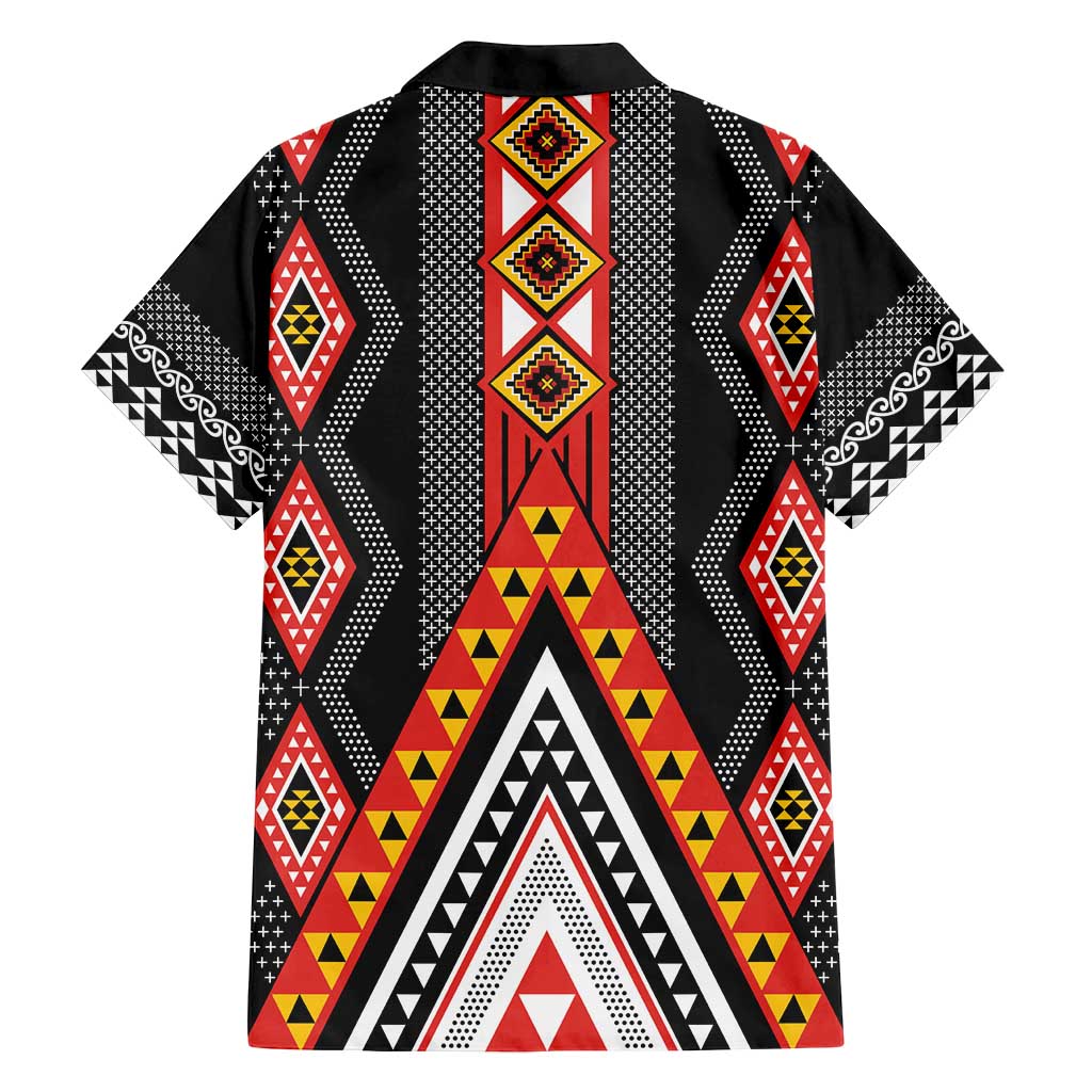 Niho Taniwha Taniko Motif Family Matching Summer Maxi Dress and Hawaiian Shirt LT9 - Polynesian Pride