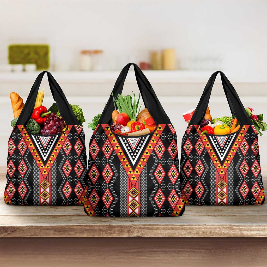 Niho Taniwha Taniko Motif Grocery Bag