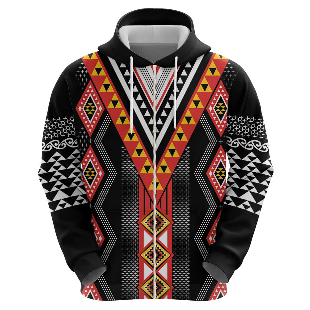 Niho Taniwha Taniko Motif Hoodie
