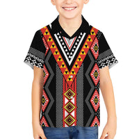 Niho Taniwha Taniko Motif Kid Hawaiian Shirt LT9 Kid Red - Polynesian Pride