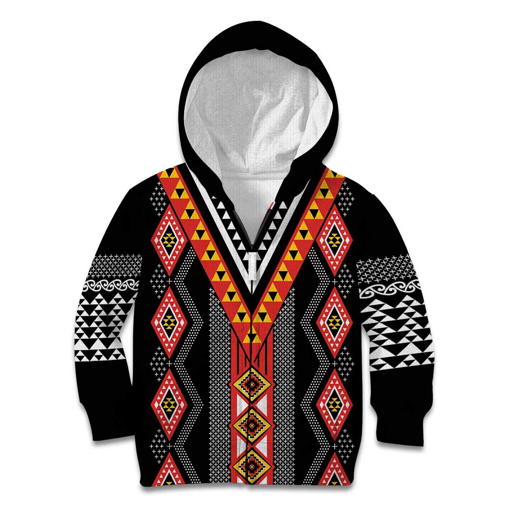 Niho Taniwha Taniko Motif Kid Hoodie