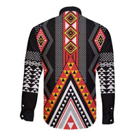 Niho Taniwha Taniko Motif Long Sleeve Button Shirt