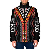 Niho Taniwha Taniko Motif Padded Jacket - Polynesian Pride