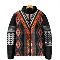 Niho Taniwha Taniko Motif Padded Jacket - Polynesian Pride