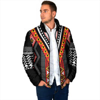Niho Taniwha Taniko Motif Padded Jacket - Polynesian Pride