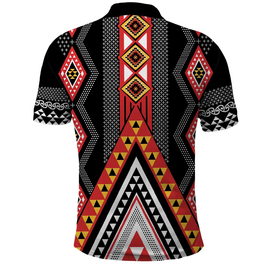 Niho Taniwha Taniko Motif Polo Shirt