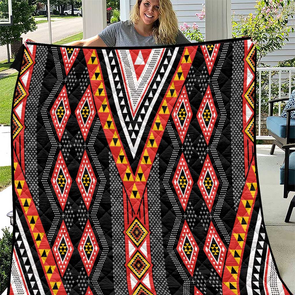 Niho Taniwha Taniko Motif Quilt LT9 Red - Polynesian Pride