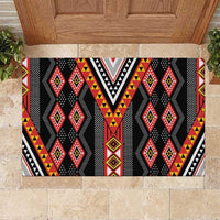 Niho Taniwha Taniko Motif Rubber Doormat LT9 Red - Polynesian Pride