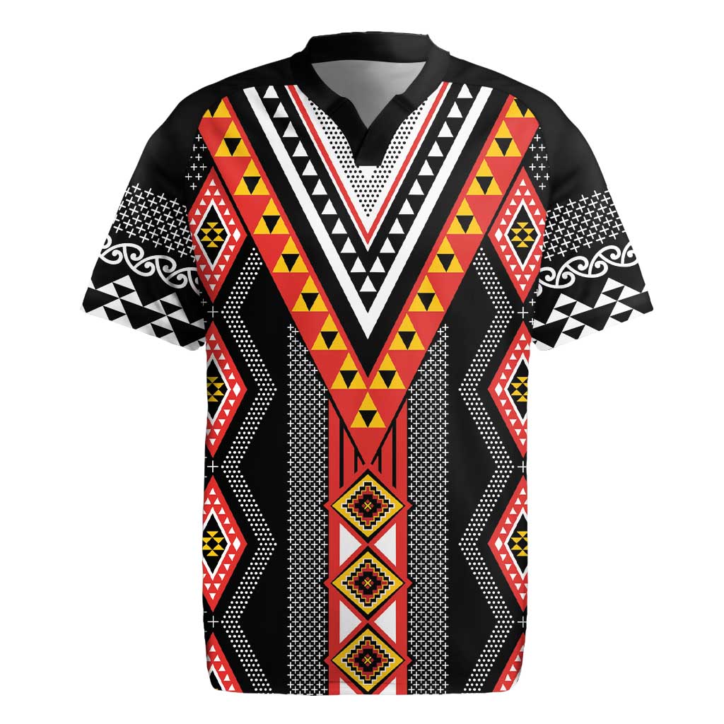 Niho Taniwha Taniko Motif Rugby Jersey