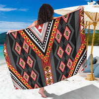 Niho Taniwha Taniko Motif Sarong LT9 One Size 44 x 66 inches Red - Polynesian Pride