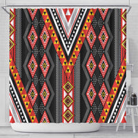 Niho Taniwha Taniko Motif Shower Curtain