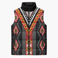 Niho Taniwha Taniko Motif Sleeveless Puffer Jacket LT9 Unisex Red - Polynesian Pride