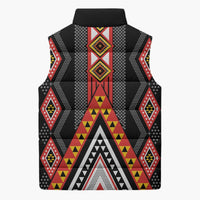 Niho Taniwha Taniko Motif Sleeveless Puffer Jacket LT9 - Polynesian Pride
