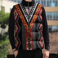 Niho Taniwha Taniko Motif Sleeveless Puffer Jacket LT9 - Polynesian Pride
