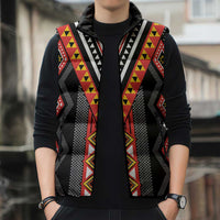Niho Taniwha Taniko Motif Sleeveless Puffer Jacket LT9 - Polynesian Pride