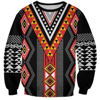 Niho Taniwha Taniko Motif Sweatshirt LT9 Unisex Red - Polynesian Pride