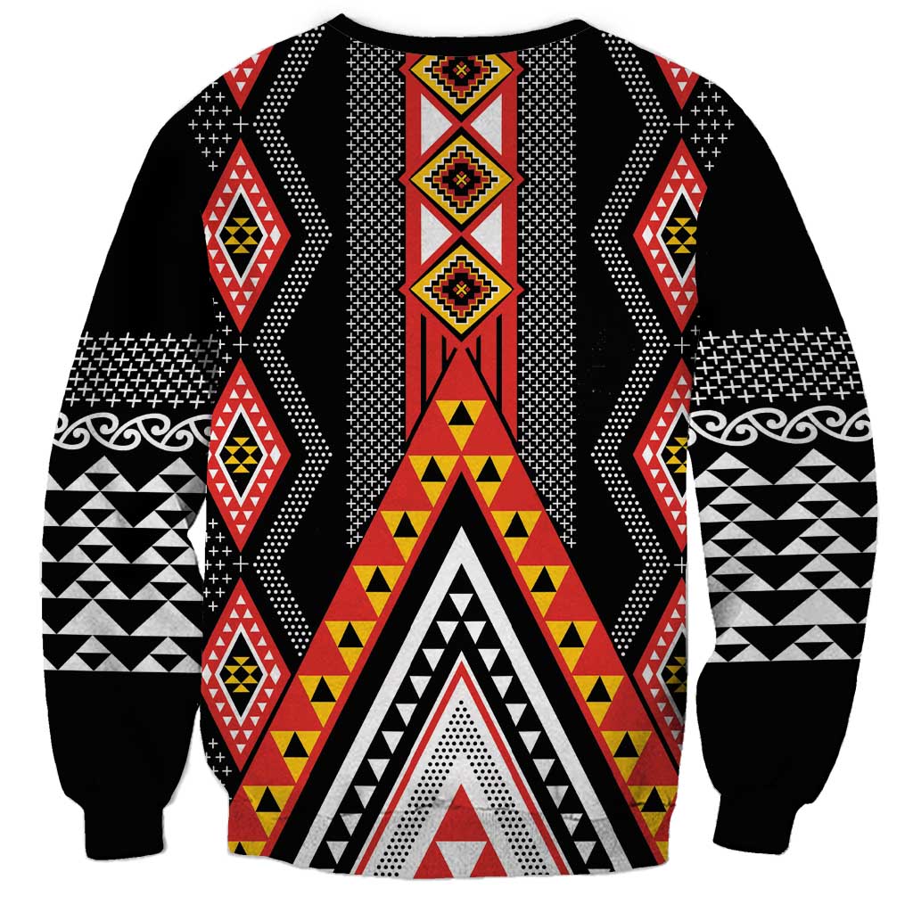 Niho Taniwha Taniko Motif Sweatshirt LT9 - Polynesian Pride
