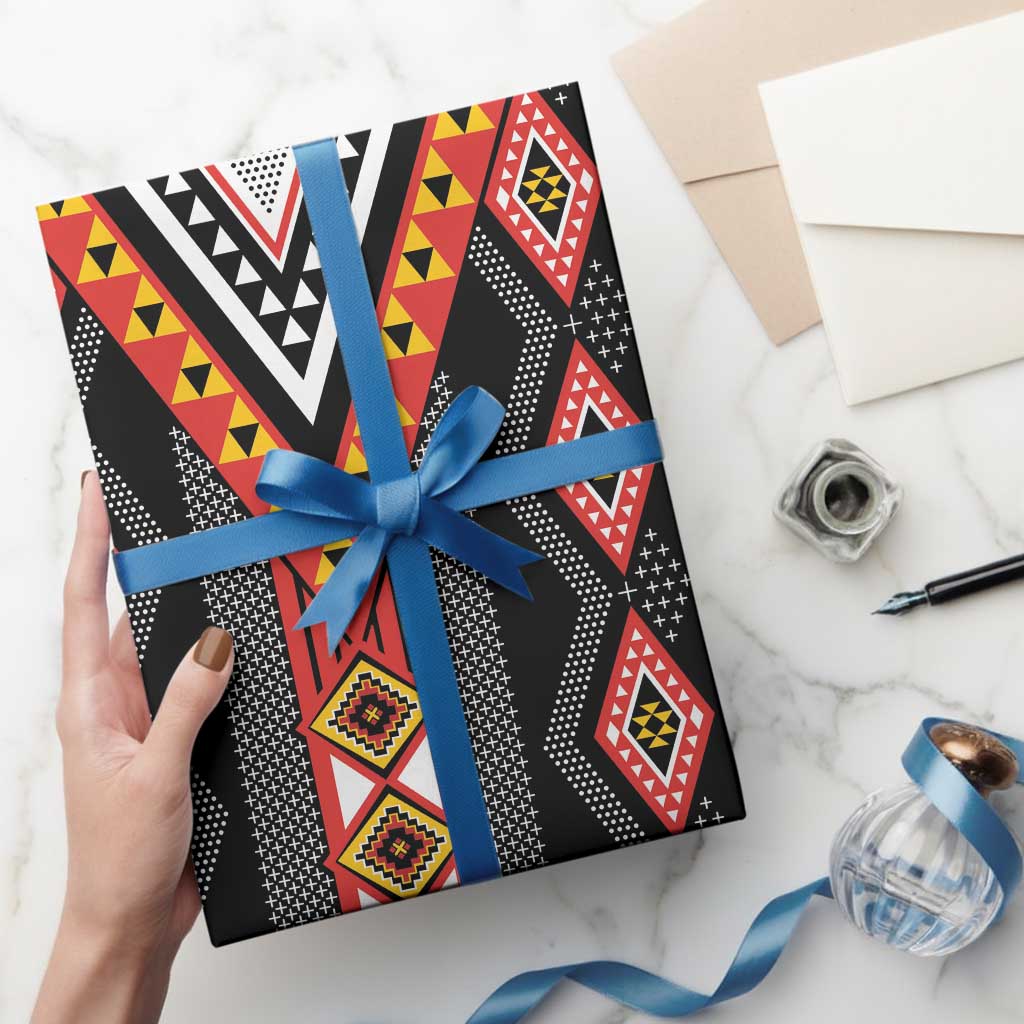 Niho Taniwha Taniko Motif Wrapping Paper LT9 - Polynesian Pride