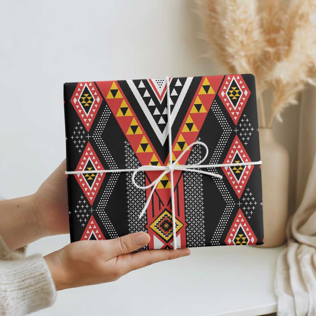 Niho Taniwha Taniko Motif Wrapping Paper LT9 - Polynesian Pride