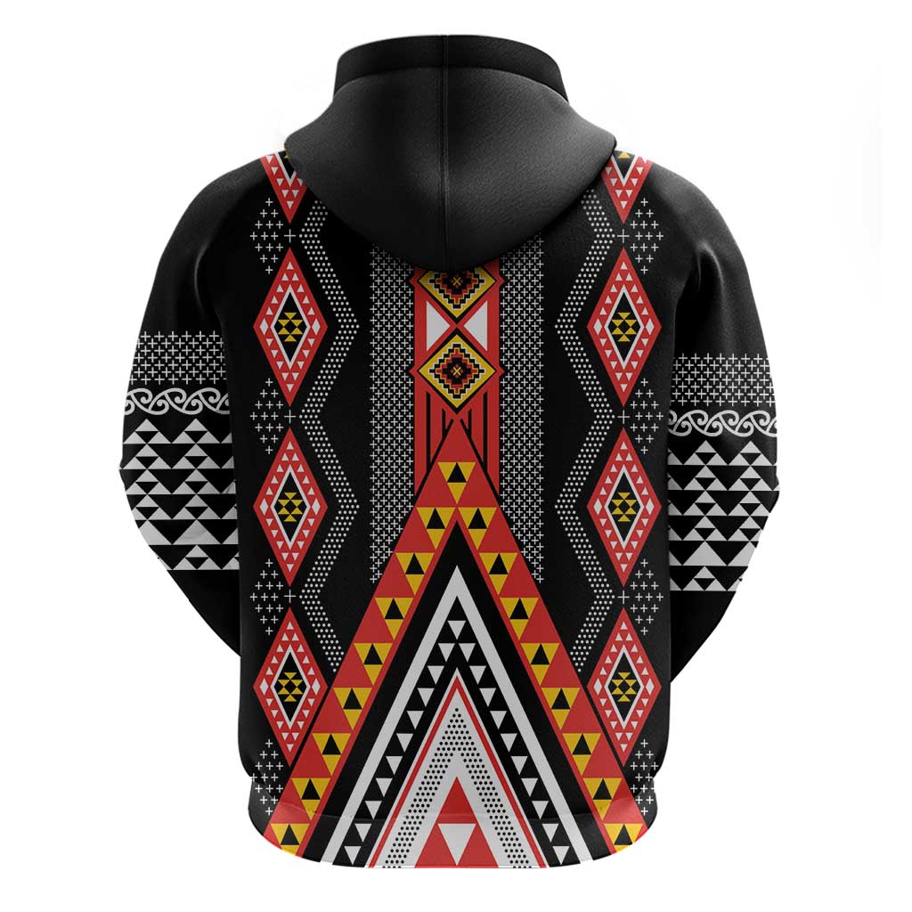 Niho Taniwha Taniko Motif Zip Hoodie