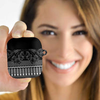 Black Taniko Kowhaiwhai Tukutuku Motif AirPods Case - Polynesian Pride