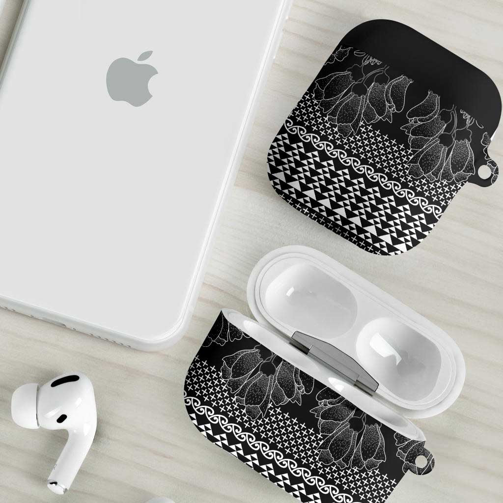 Black Taniko Kowhaiwhai Tukutuku Motif AirPods Case - Polynesian Pride