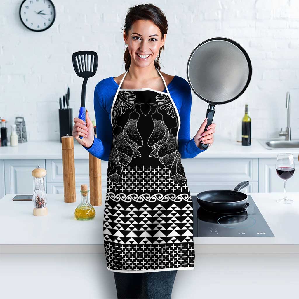 Black Taniko Kowhaiwhai Tukutuku Motif Apron - Polynesian Pride