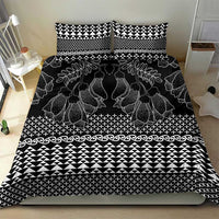 Black Taniko Kowhaiwhai Tukutuku Motif Bedding Set