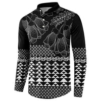 Black Taniko Kowhaiwhai Tukutuku Motif Button Sweatshirt