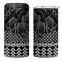 Black Taniko Kowhaiwhai Tukutuku Motif 4 in 1 Can Cooler Tumbler LT9 One Size: 16 oz Black - Polynesian Pride