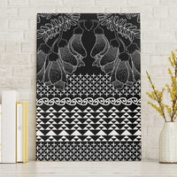 Black Taniko Kowhaiwhai Tukutuku Motif Canvas Wall Art